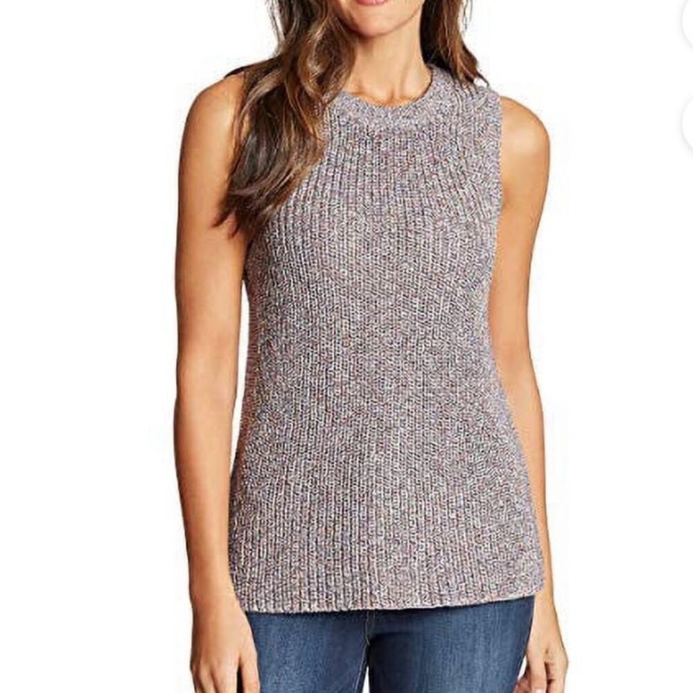 Ella Moss Long Tank Summer Sweater Tunic Indigo Mood Blue Marled size medium